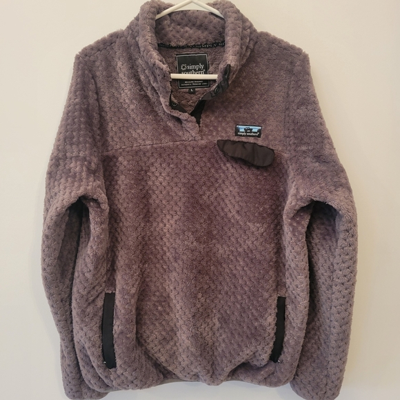 Simply Southern Jackets & Blazers - Simply Southern Fleece Pullover Women's Large * Gray Color